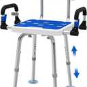 Shower Chair for Seniors Elderly Handicap Disabled Or Bariatric Adults Heavy Duty 500 Lbs Adjustable Stool with Arms and Back Bench Seat for Inside Shower Stall and Bathroom Bath Tub Chairs