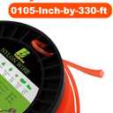 VIABRICO .105" Weed Eater String, Square Orange Heavy Duty String Trimmer Line, Weed Wacker String Universal Commercial Grade, Premium Nylon Weedeater Line 0.105" x 2.2LB, 330Foot