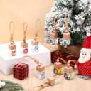 Meanplan 50 Pcs Christmas Car Diffuser Bottles Employee Appreciation Gift Bulk Hanging Air Freshener Empty Glass Perfume Oil Bottle with Xmas Stickers for Coworker Teacher Car Lover(Square, 10ml)