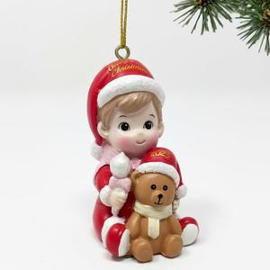 Baby’s First Christmas Ornament 2025- My First Christmas Ornament Keepsake for Baby Boy and Girl, Baby in Santa Hat Holding Teddy Bear, 1st Christmas Ornament Gift, Baby’s First Christmas Decoration