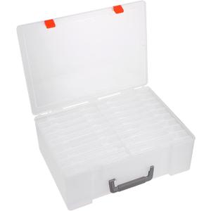 Multi-Function Photo Storage Box Organizer with Handle, Photo Case Keeper for Home and Travel, Archival Craft Storage Container for Cards and Pictures