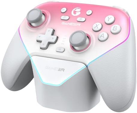 GameSir Super Nova Multiplatform Game Controller – 2.4G Wireless for PC/Switch/iOS/Android – Hall Effect Joystick & Triggers, 1000Hz Polling, Magnetic Faceplate, RGB Lighning (Whipped Pink)