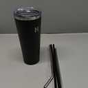 H2 HYDROLOGY Classic Tumbler | Tumbler With Lid and Four Straws | Double Wall Vacuum Insulated & Stainless Steel Water Tumbler | Anti-Slip Tumbler for Coffee, Water, Tea (32 oz, Black)
