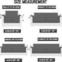 Qubjus Stretch Sofa Slipcover Loveseat Slipcovers for 2 Cushion Couch Soft Couch Cover Furniture Protector Jacquard Fabric Small Checks with Elastic Bottom for Kids Pets (Burgundy, Medium)