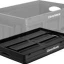 CleverMade Collapsible Storage Bins, 46L 1 Pack, 75 lb Stackable, Obsidian
