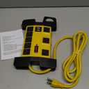 Heavy Duty Power Strip with USB, Workshop 8 Outlet Surge Protector 2700 Joules, Industrial Metal 15Amp Power Strip, 6FT Extension Cord and Wide Spaced. Yellow