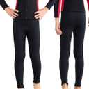 3mm Wetsuit Pants for Kids Neoprene Bottom for Boys Keep Warm in Cold Water Wet Suit Pants for Girls Wetsuit Pants Toddler Little Children Swimming Scuba Diving Snorkeling (8, Black)