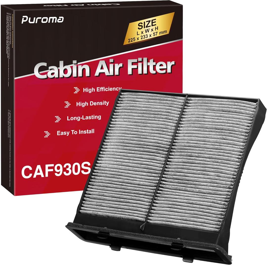 Puroma Cabin Air Filter with Activated Carbon, Replacement for CP930, CF10930, CAF1869P, Subaru: 72880-FG000, Compatible with Crosstrek, Forester, Impreza, WRX, WRX STI, XV Crosstrek