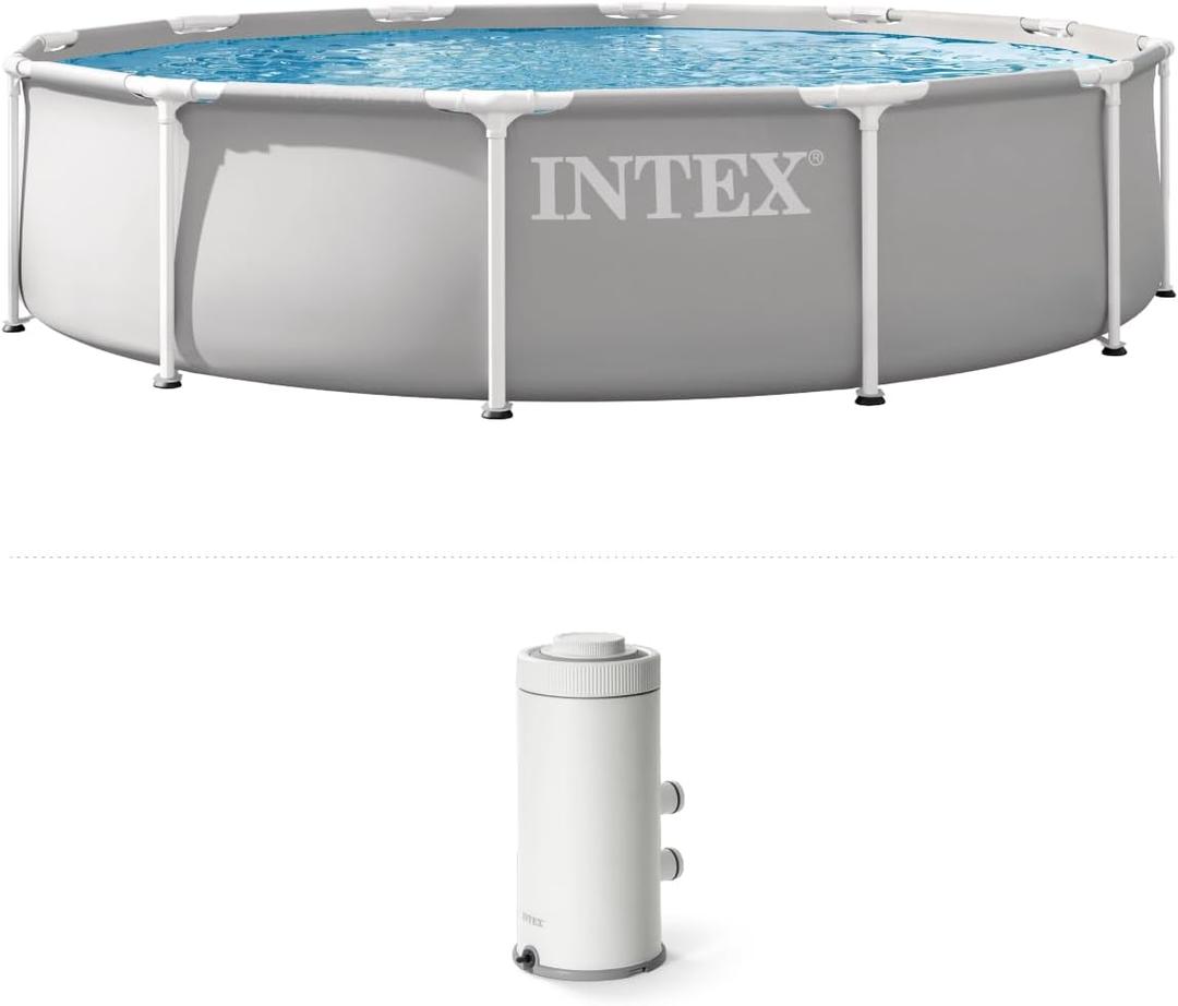 INTEX 26711EP 12Ft X 30In Prism Frame Premium Above Ground Swimming Pool Set with Filter Pump