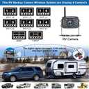Rohent RV Backup Camera Wireless HD1080P 2 Cameras with 7 Inch Touch Key DVR Monitor Stable Digital Signals Rear View Camera System IP69K Waterproof Pigtail Wire Adapter for Furrion Pre-Wired RVs R8
