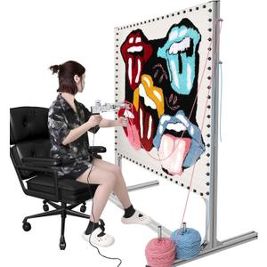 Kerty 55 Inches Rug Tufting Frame, Aluminum Metal Tufting Frame Kit for Rug Making, A Safer Tufting Cloth Stand for Tufting Beginners and Lovers