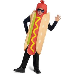 Spooktacular Creations Hot Dogs Costume Kids, Unisex Food Themed Costume for Child Teens Halloween Dress up Cosplay Party, Large