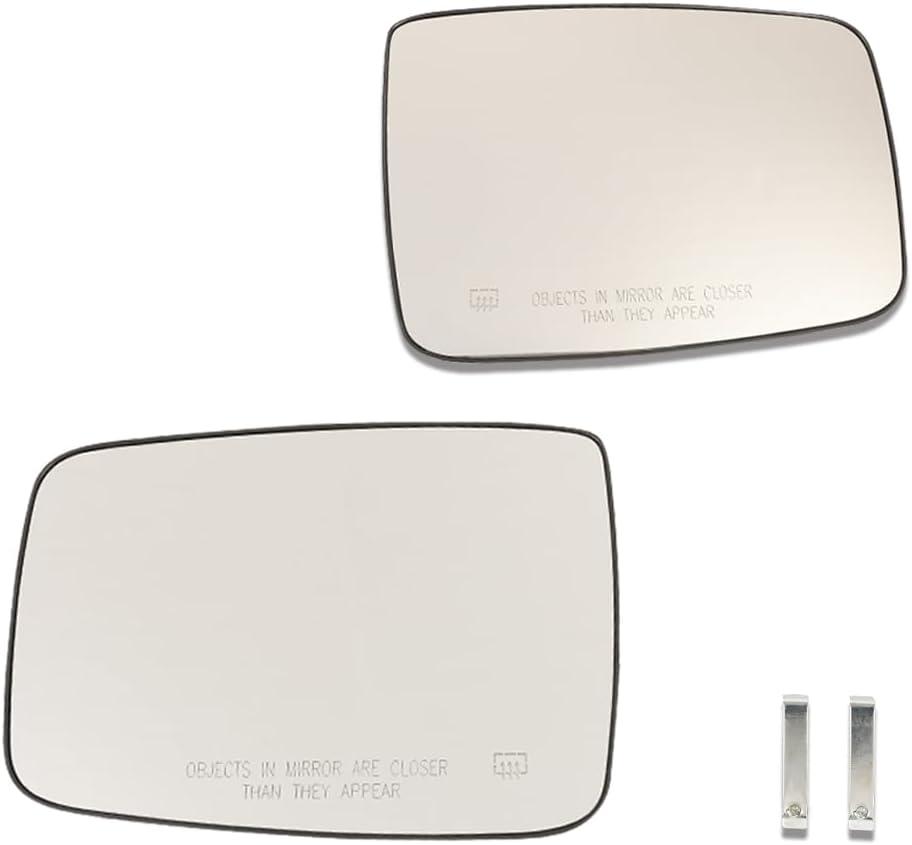 ALLGOOD Heated Exterior Mirror Glass, Compatible With Dodge Ram 1500 2500 2010, Fit Ram 1500 2011-2019, Fit Ram 2500 2011-2018, Power Heated Exterior Mirror Glass Pair LH & RH Sides