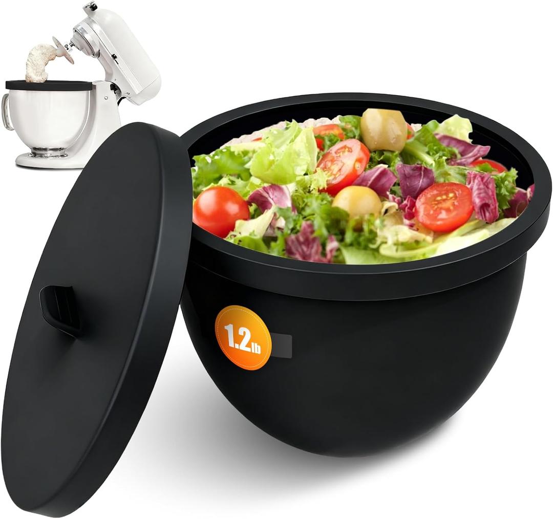 Thickened & Upgraded Silicone Liners for Kitchen Tilt-Head 5 Qt Mixers, Mixing Bowl Insert with Lids Compatible with Tilt-Head & Bowl-Lift Stand Mixers,Eliminate Replacement Bowl Needs(black)