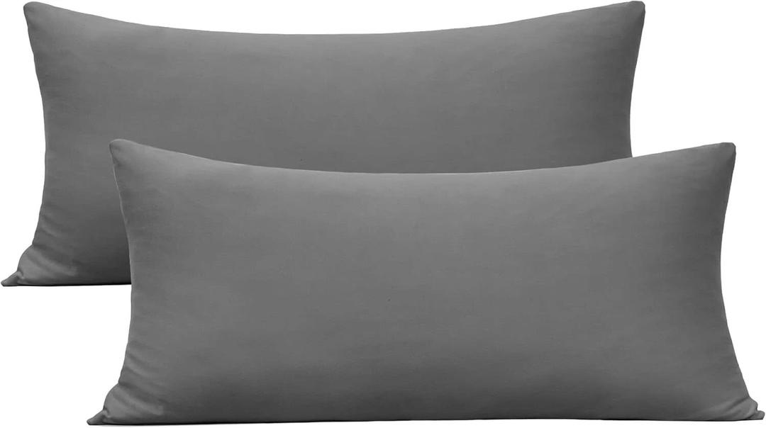  Pillow Cases Set of 2 Standard Queen Grey Envelope, 11x16, 2 Pack
