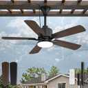 Fanbulous 42" Outdoor Ceiling Fans with Light for Patios, IP65 Waterproof Gazebo Fan, Plug in Ceiling Fan with Remote, 3CCT 6-Speed Black Ceiling Fan with Hanging Hook for Porch, Pergola,Canopy