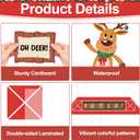 Winter Deer Bulletin Board Decorations Set Christmas Reindeer Stable Elk Cutouts Chalkboard Decor Xmas Bulb Paper Cutting with Borders for Door Wall School Classroom Winter Holiday Party Supplies