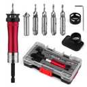 Metal Countersink Drill Bit Set 10-in-1 with Depth Stop, 4 Reversible Heads & Vertical Pilot Adjustable - Hex Shank & Phillips Bit for Hardened Steel/Woodworking, Hex Key & Chamfer Tool Includ