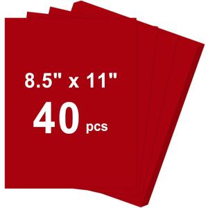 40 Sheets Cardstock 8.5x11, 65lb Red Card Stock, Construction Paper, 180gsm Thick Printer Paper for Printing, Painting, Card Making, Kids School Supplies,Party Decorations