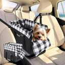 Center Console Dog Car Seat, Detachable and Washable Inner Lining Dog Car Seat Anti-Collapse Small Dog Pet Car Seat with Safety Belt Up to 11lbs(Black)