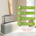 Cat Litter Scoop, Metal Litter Scooper 5X Faster No-Shake Sifting Design, Stainless Steel Litter Scoop with Holder, Reduces Dust & Waste Sprinkle & Sweep