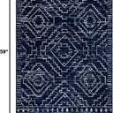 Wonnitar Moroccan Washable Rug 3x5, Blue Non-Slip Entryway Area Rug, Soft Farmhouse Bedroom Throw Mat, Geometric Low Pile Scandinavian Accent Carpet for Entry Kitchen Basement (Blue,3'x5')