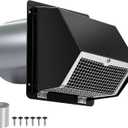 10 Inch Dryer Vent Cover Outside – Heavy-Duty Galvanized Steel, Optimized Hood with Screen & Damper, Pest-Proof Wall Vent for Dryer, Kitchen, Bathroom, Garage, AC – Black