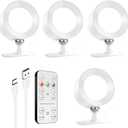 AOMEES Wall Lights Battery Operated Wall Sconce, 3 Color Temperatures & 3 Brightness Levels & Remote and Touch 360Rotation, Mounted Cordless Lamp Magnetic Rechargeable Led Lights for Bedroom 4PCS (White)