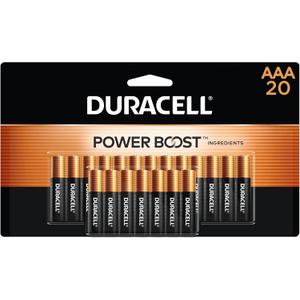 Duracell Coppertop AAA Batteries with Power Boost Ingredients, 20 Count Pack Triple A Battery with Long-lasting Power, Alkaline AAA Battery for Household and Office Devices (20 Count (Pack of 1))