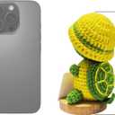 Positive Crochet Animals Appreciation Luxury Gift Set Inspirational Emotional Support Sea Turtle Desktop Decor Perfect for Couples Parents Coworkers Teachers Birthdays (Yellow (ordinary wooden base))