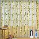 JMEXSUSS Vines Lights for Bedroom, 9.8ft x 9.8ft with Remote, 300 LED Fairy Lights with Vines, Artificial Ivy Curtain Light for Wall Dorm Wedding Indoor Decor