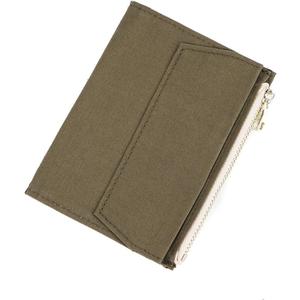 Moterm Canvas Zipper Pocket for Travelers Notebook, 1 Insert Pouch Refill for TN Accessories Paper Card Holder Storage Bag (Passport Size,Olive green)