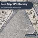 PURRUGS Vintage Farmhouse Boho Throw Rug 2x3 ft, Non-Slip Machine Washable Rug, Accent Oriental Area Rug for Entryway, Kitchen, Bedroom, Living Room and Dining Room, Periwinkle Gray/Soft Ivory