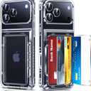 LeYi for iPhone-17-Pro Case Wallet: Clear i Phone iphone17 17pro Card Holder Cover iPone iohone Women Protective Funda para Military Grade Heavy Duty Phone17 iphone17pro Procase, Transparent