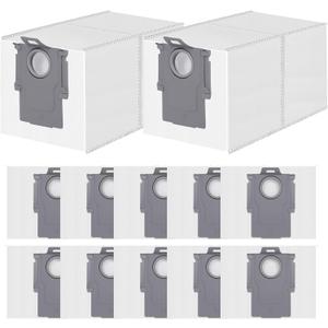 12 Pack Dust Bag for Roborock Q Revo/QV 35S/35A/Qrevo S5V/Saros 10R/Qrevo Edge S5A/Qrevo Curv/Qrevo S/Pro/Master/Plus/S8 MaxV Ultra Vacuum Cleaner, 3 L Large Capacity Disposable Bags Replacement