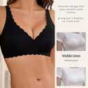 COOL CUTE Jelly Bras for Women Wireless Comfort Bralette for Women Seamless Everyday Bra Soft Support Invisible T-Shirt Bra (Black, XL)