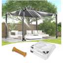 8x12 ft Clear Tarp, Heavy Duty Clear Waterproof Tarp with Grommets, Thickened Tear Resistant PVC Vinyl Tarps for Outdoor Protection Pergola, Greenhouse, Patio and Porch