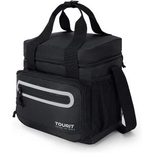 TOURIT Large Lunch Bag 14L Insulated Lunch Box Lunch Cooler for Men Women Work, Black