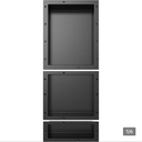 XZETORA Shower Niche SMC Material 40(20+14+6) X16in Niche for Shower Wall Shower Niches Ready for Tile Shower Niche Shelf Black