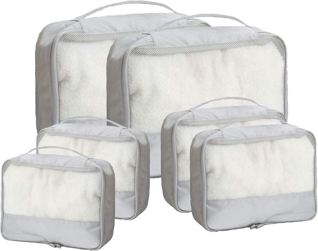 Packing Cubes for Suitcases Carry on Luggage Organizer 6 Set Travel Accessories Lightweight Storage Bag Space Saver Clothes Pouch, Large
