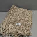 DII Rustic Farmhouse Double Diamond Woven Throw, 50x60, Stone