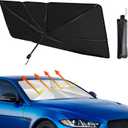 [2026 Upgraded] YLCVBUD Windshield Sun Shade Umbrella for Car - Foldable Windshield Cover UV Rays Heat Sun Visor Protect Interior (57''L x 31''W)
