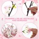 Giegxin 8 Pcs Silk Cherry Blossom Branches Cherry Blossom Tree Stems Long Stem Artificial Flowers for Tall Vase Flowers for Home Wedding Vase Floral Arrangements (Pink,43.3")