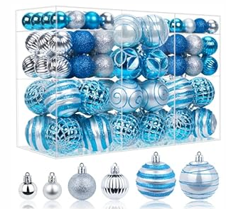 100 Pcs Christmas Ball Ornaments Set, Black and Gold Xmas Tree Decoration, Shatterproof Decorative Hanging Balls with Loop for Christmas Party Holiday Wreath Garland Home Decor