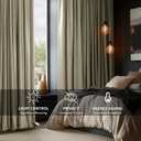 HPD Half Price Drapes Signature Velvet Thermal Blackout Curtains for Living Room 84 Inch Long (1 Panel) Rod Pocket Insulated Blackout Curtains for Bedroom Window Curtains, 100W x 84L, Cool Beige