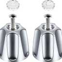 Enhon 2 Piece Shower Knob Replacement, Hot and Cold Faucet Knobs Compatible with Price Pfister Verve Tub Shower, Include 2 Faucet Handles and 2 Screws for Remodeling Trim Kit(Chrome)