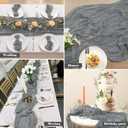 2 Pack 10 Ft Cheesecloth Table Runner Grey Gauze Long Table Runners Boho Gauze Cheese Cloth Table Runner Rustic Sheer Runner for Wedding Party Table Decor ( 35 x 120 Inch )