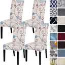 SearchI Dining Room Chair Covers Set of 4, Stretch Printed Parsons Chair Slipcovers Super Fit Spandex Removable Washable Kitchen Chair Protector Cover for Dining Room, Hotel, Ceremony (Ball Flower)