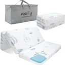 Pack and Play Mattress Trifold, 38"x26"x3'' Memory Foam Dual-Sided Pack N Play Mattresses for Baby Toddler, Soft Baby Crib Mattress for Pack N Play with Machine Washable Cover Balloon Pattern (Blue 2.99'')