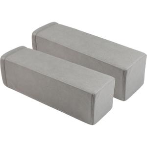 2 Pack Couch Arm Rest Pillow, 6''x6''x20'' Faux Leather Waterproof Cover, High Density Foam Armrest Cushion, Removable & Washable Elbow Support for Sofa, Bed, and Armchair (Medium Grey) (5.9x5.9x19.7 IN)